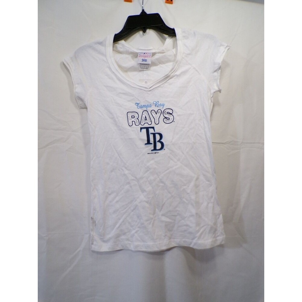 Campus Lifestyle Tampa Bay Rays Women's V-Neck T-Shirt Size S White